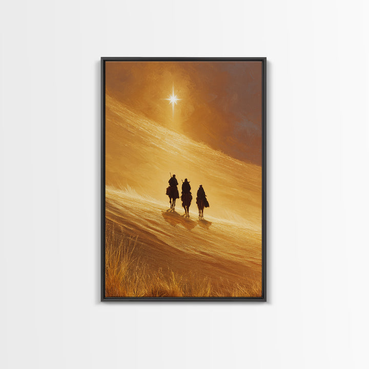Radiant Dunes – Framed Canvas Print – Christian Art Canvas – Christian Christmas Art – Christian Wall Art – Christmas Art – Jesus Painting
