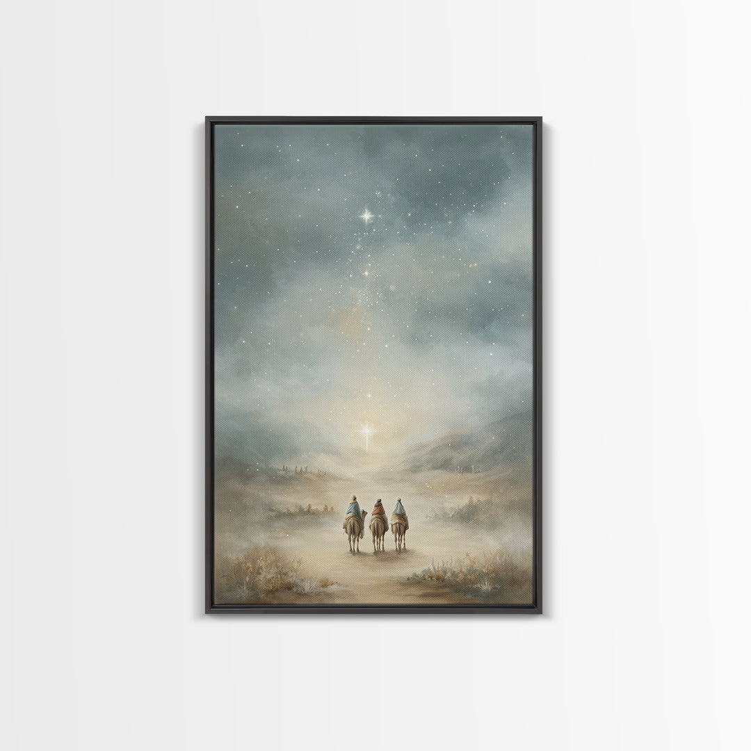 Heavenly Road – Framed Canvas Print – Christian Christmas Art – Christian Art Canvas – Christian Wall Art – Christmas Art – Jesus Painting
