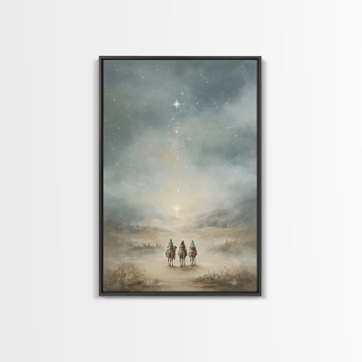 Heavenly Road – Framed Canvas Print – Christian Christmas Art – Christian Art Canvas – Christian Wall Art – Christmas Art – Jesus Painting