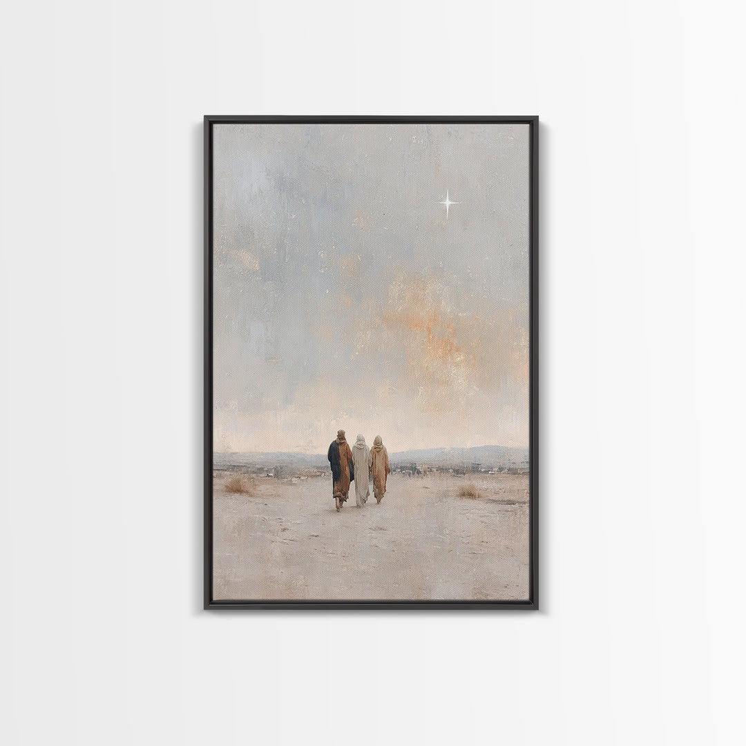 Starborn Path – Framed Canvas Print – Christian Wall Art – Jesus Painting – Christian Christmas Art – Christian Art Canvas – Christmas Art