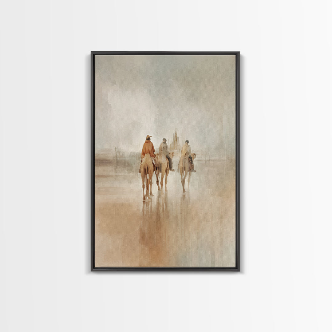 Nativity Road – Framed Canvas Print – Christian Christmas Art – Christian Wall Art – Christian Art Canvas – Jesus Painting – Christmas Art