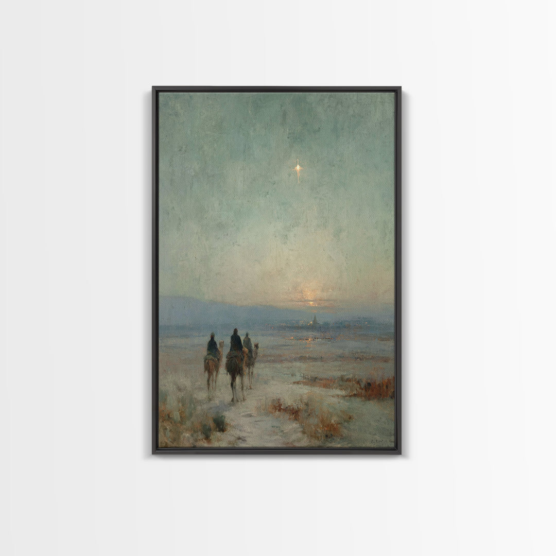 Star of Bethlehem – Framed Canvas Print – Christian Art Canvas – Christian Wall Art – Christmas Art – Jesus Painting – Christian Christmas
