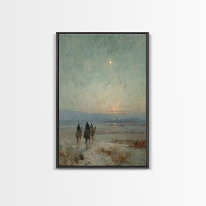 Star of Bethlehem – Framed Canvas Print – Christian Art Canvas – Christian Wall Art – Christmas Art – Jesus Painting – Christian Christmas