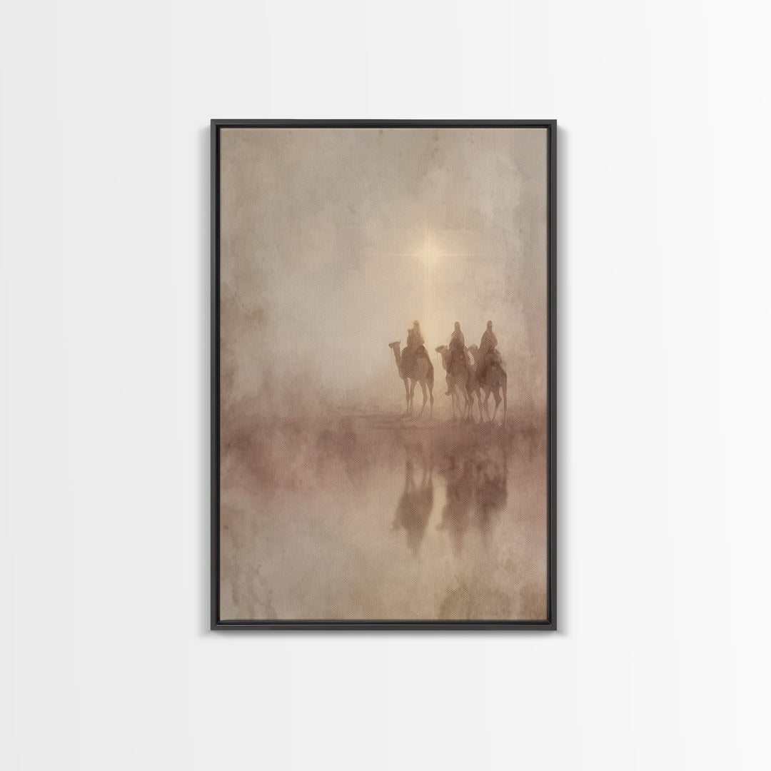 The Guiding Star – Framed Canvas Print – Christian Wall Art – Christian Art Canvas – Christmas Art – Christian Christmas Art – Christian De