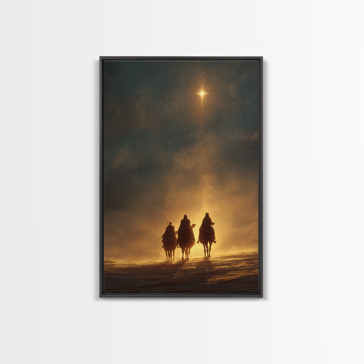 Star of Bethlehem – Framed Canvas Print – Christian Art Canvas – Christian Wall Art – Christmas Art – Christian Christmas Decor – Christian
