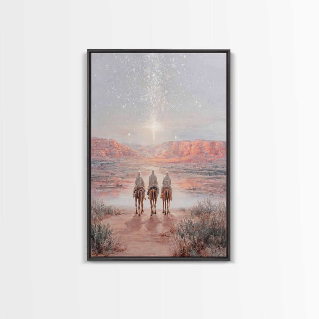 Radiant Night Star – Framed Canvas Print – Christian Christmas Art – Christian Wall Art – Christian Art Canvas – Christmas Art – Christian