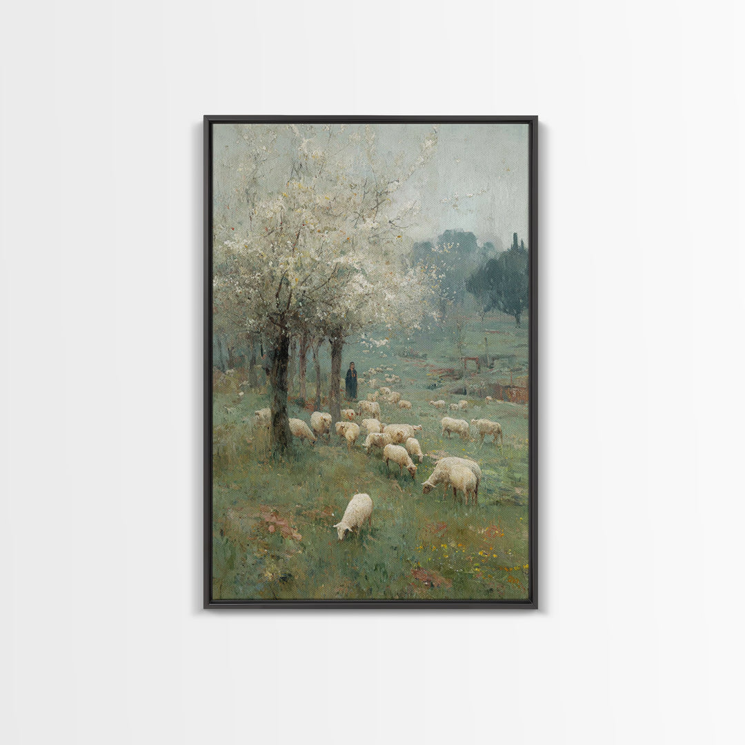 Grace In Bloom | Framed Canvas Print | Christian Art Canvas | Christian Wall Art | Jesus Painting | Christian Christmas Art