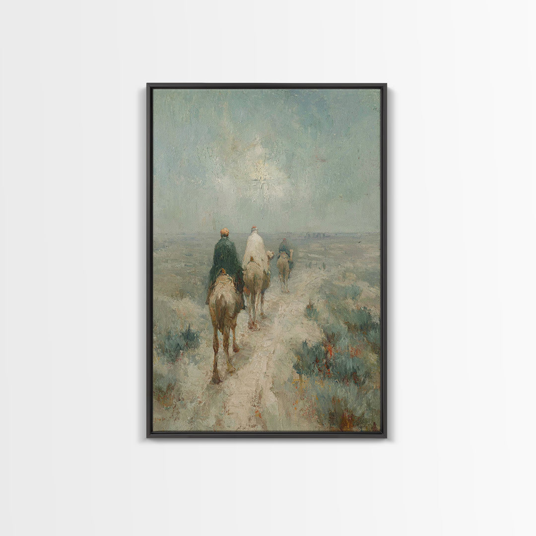 Ancient Kings Path, Framed Canvas Print, Christian Christmas Art, Christian Art Canvas, Christmas Wall Art, Vintage Christmas Art