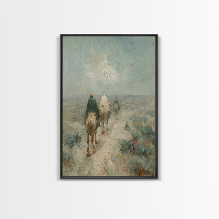 Ancient Kings Path, Framed Canvas Print, Christian Christmas Art, Christian Art Canvas, Christmas Wall Art, Vintage Christmas Art