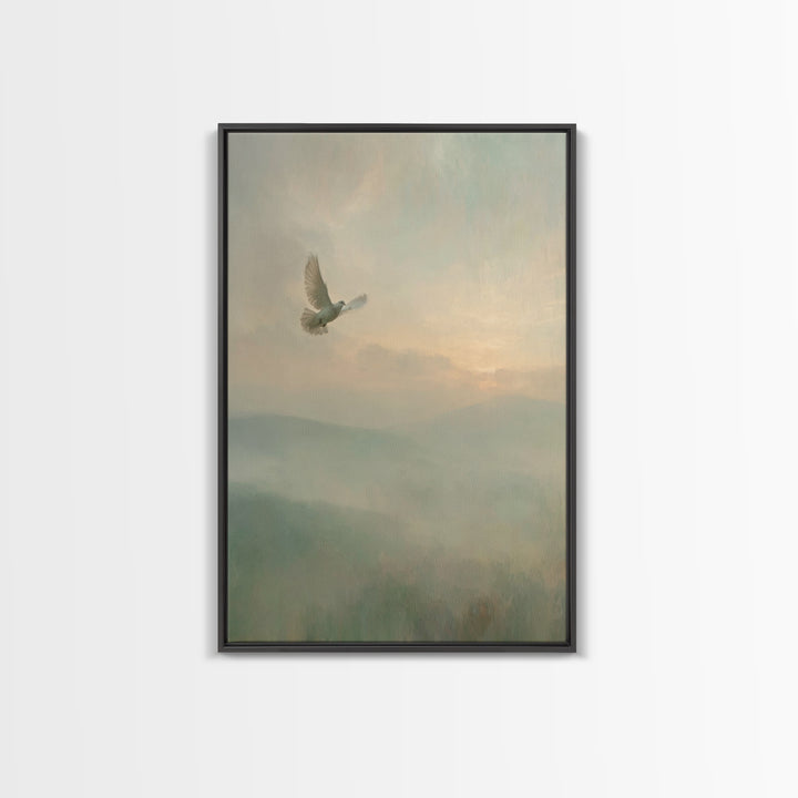 Gentle Flight – Framed Canvas Print – Christian Wall Art – Christian Art Canvas – Christian Art Print – Subtle Christian Art – Minimalist C