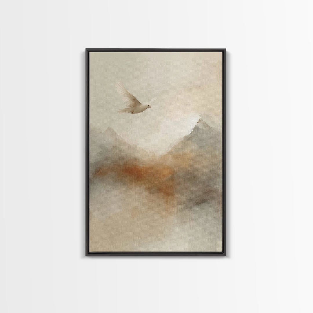 Peaceful Ascent – Framed Canvas Print – Christian Wall Art – Christian Art Canvas – Minimalist Christian Art – Christian Gift – Jesus Art