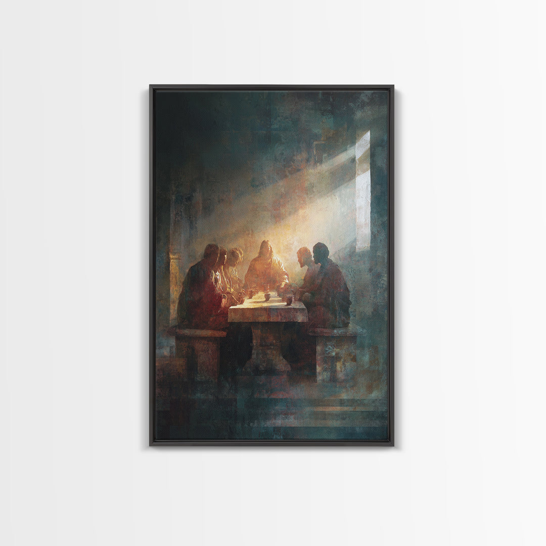 Divine Light Gathering – Framed Canvas Print – Christian Art Canvas – Christian Wall Art – Moody Christian Art – Jesus Painting – Christian