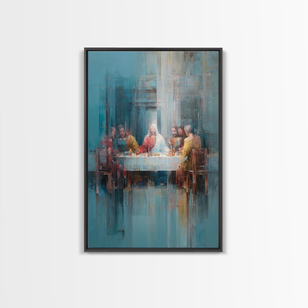 Holy Table Moment – Framed Canvas Print – Christian Art Canvas – Christian Wall Art – Vintage Christian Art – Jesus Painting – Christian Gi