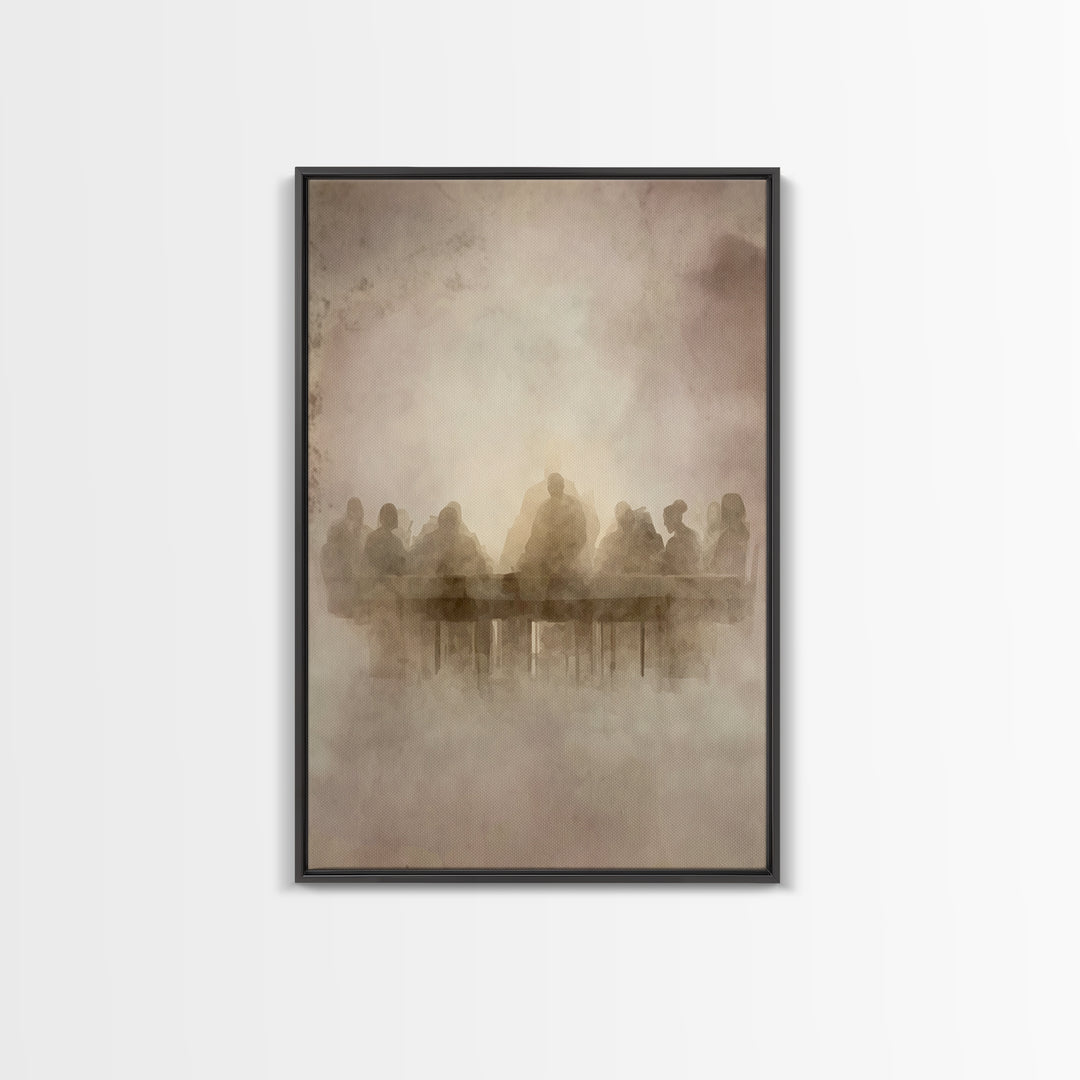 Heavenly Feast Dawn – Framed Canvas Print – Christian Art Canvas – Christian Wall Art – White Christmas Art – Christian Christmas Decor – J