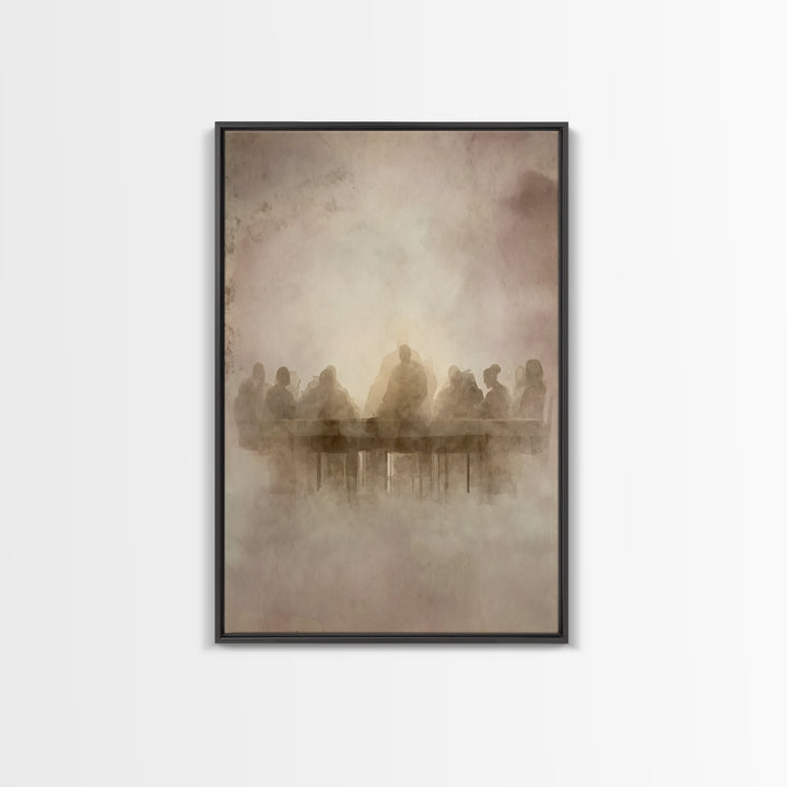 Heavenly Feast Dawn – Framed Canvas Print – Christian Art Canvas – Christian Wall Art – White Christmas Art – Christian Christmas Decor – J