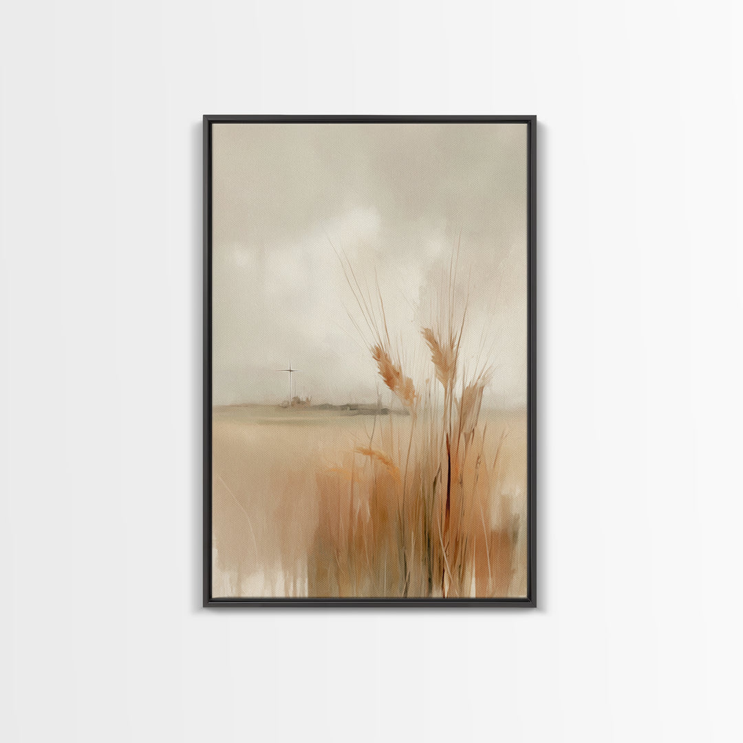 Field Of Promise – Framed Canvas Print – Christian Wall Art – Christian Art Canvas – Minimalist Christian Art – Christian Gift – Christian