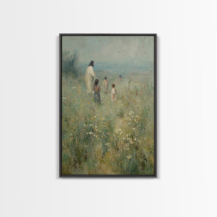 Meadow Of Joy – Framed Canvas Print – Christian Wall Art – Christian Art Canvas – Vintage Christian Art – Christian Gift – Christian Painti