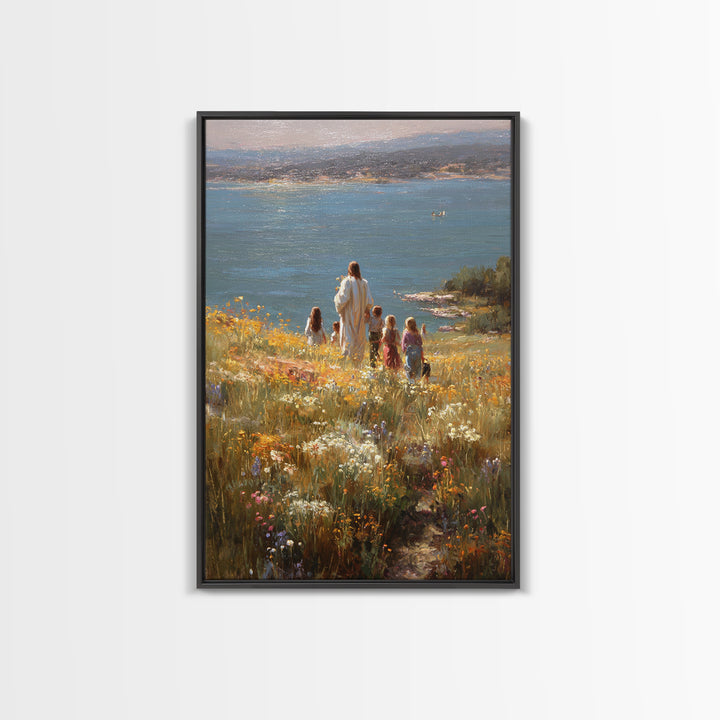 Garden Of Peace – Framed Canvas Print – Christian Painting – Christian Wall Art – Jesus Art Print – Christian Art Canvas – Christian Christ