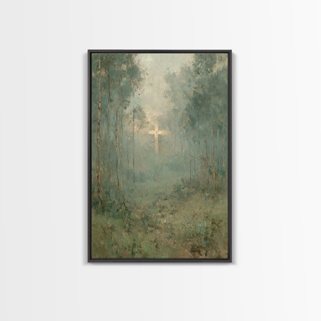 Forest Of Mercy – Framed Canvas Print – Christian Painting – Christian Wall Art – Christian Art Canvas – Moody Christian Art – Unique Chris