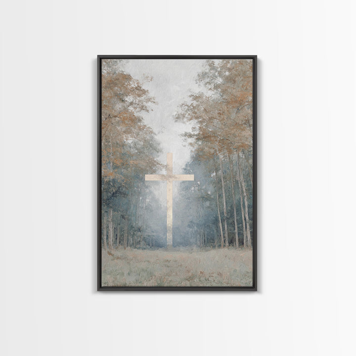 Stillness Of The Cross – Framed Canvas Print – Christian Painting – Christian Art Canvas – Christian Wall Art – Subtle Christian Art – Chri