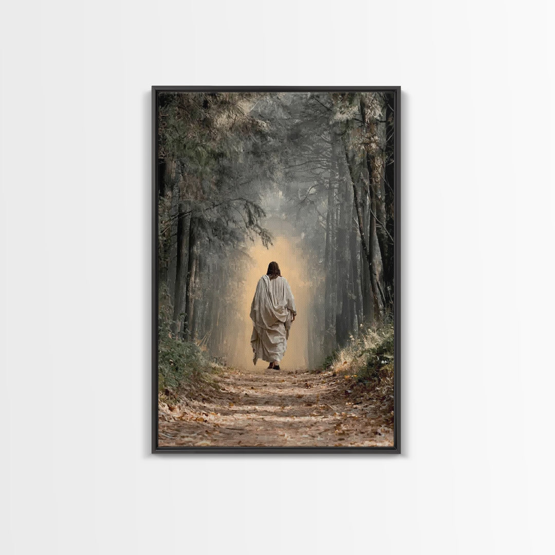 Sacred Journey – Framed Canvas Print – Jesus Painting – Christian Art Canvas – Christian Wall Art – Moody Christian Art – Large Christian P