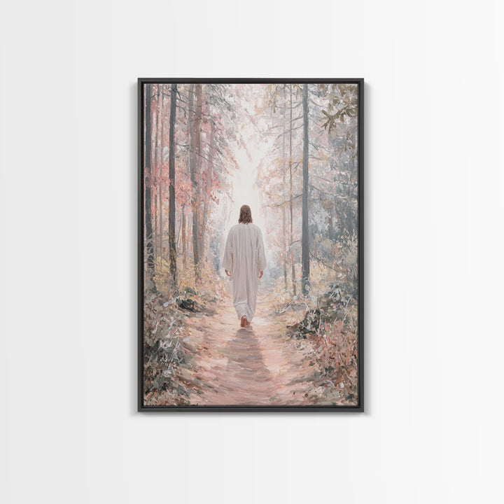 Hallowed Path – Framed Canvas Print – Jesus Painting – Christian Wall Art – Christian Art Canvas – Subtle Christian Art – Moody Christian A