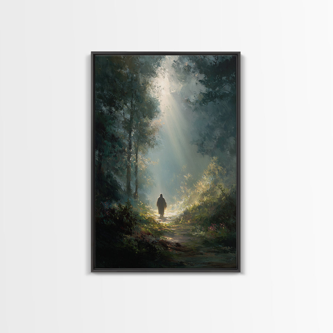 Dawn Of Peace – Framed Canvas Print – Christian Art Canvas – Christian Wall Art – Jesus Painting – Modern Christian Painting – Moody Christ