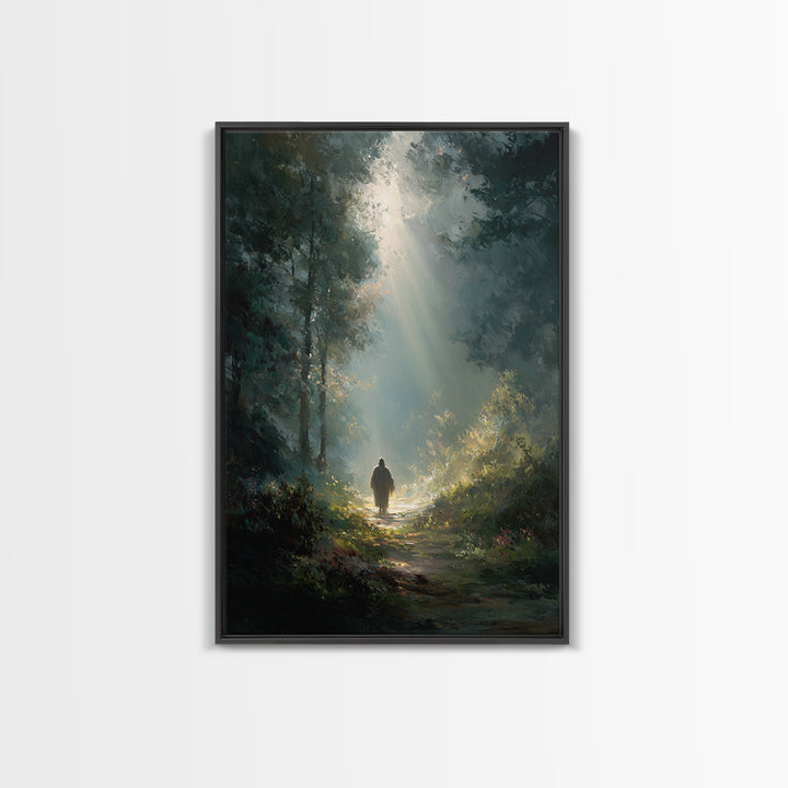 Dawn Of Peace – Framed Canvas Print – Christian Art Canvas – Christian Wall Art – Jesus Painting – Modern Christian Painting – Moody Christ
