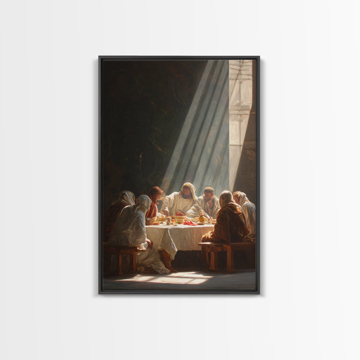 Light Of Communion – Framed Canvas Print – Christian Wall Art – Jesus Painting – Christian Art Canvas – Vintage Christian Art – Large Chris