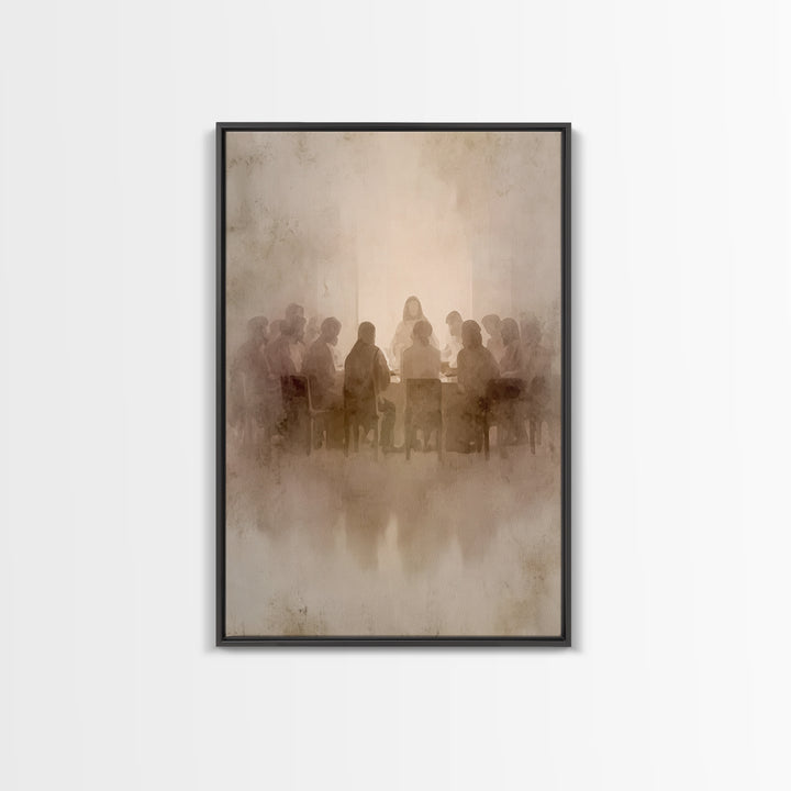 Sacred Gathering – Framed Canvas Print – Christian Art Canvas – Christian Wall Art – Jesus Painting – Minimalist Christian Art – Subtle Chr