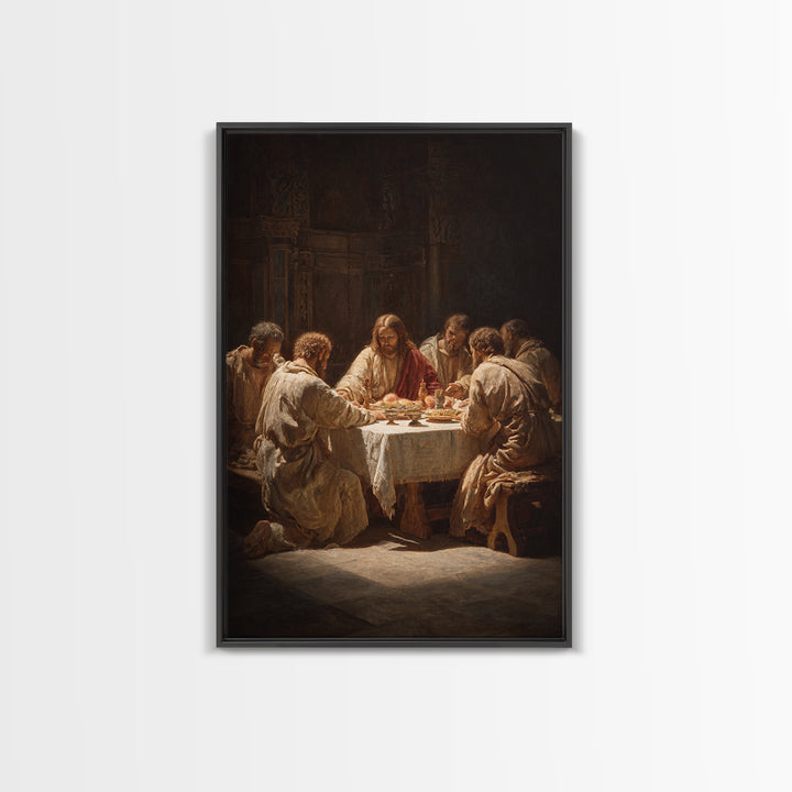 Bread Of Mercy – Framed Canvas Print – Christian Art Canvas – Vintage Jesus Painting – Christian Wall Art – Christian Art Print – Moody Chr
