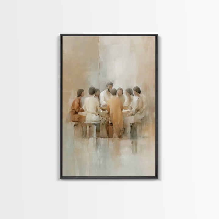 Soft Communion – Framed Canvas Print – Christian Art Canvas – Christian Paintings – Minimalist Christian Art – Christian Wall Art – Christi