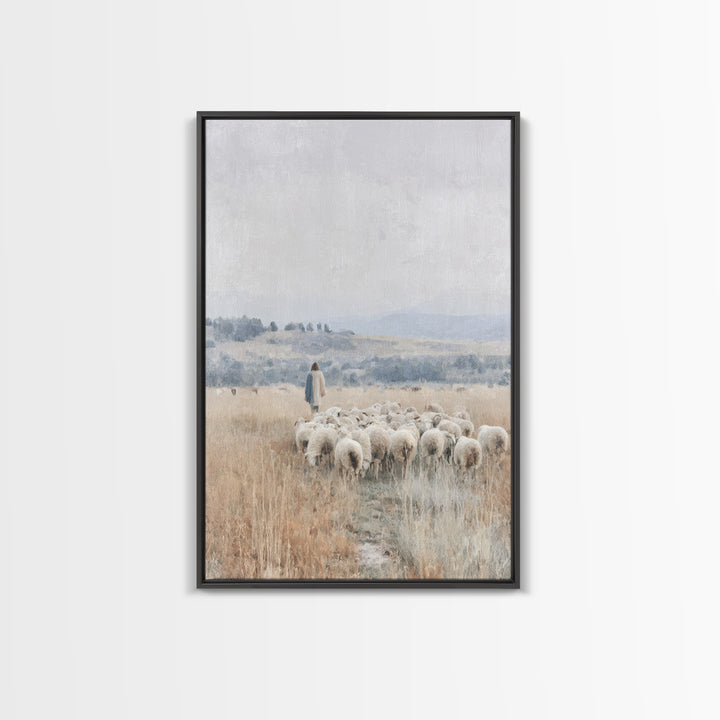 Field Of Promise – Framed Canvas Print – Christian Wall Art – Christian Art Print – Jesus Painting – Subtle Christian Art – Christian Decor