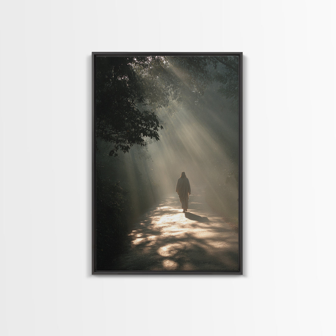 Light Of Dawn – Framed Canvas Print – Christian Art Canvas – Christian Wall Art – Jesus Painting – Moody Christian Art – Christmas Art Prin