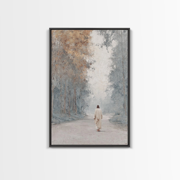 Peaceful Journey – Framed Canvas Print – Christian Wall Art – Christian Art Print – Jesus Painting – Minimalist Christian Art – Christmas D