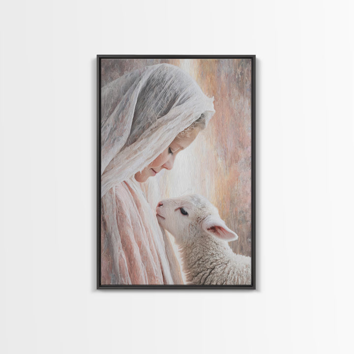 Tender Blessing – Framed Canvas Print – Christian Wall Art – Christian Art Canvas – Christian Art Print – Christmas Art – Christian Gift Id