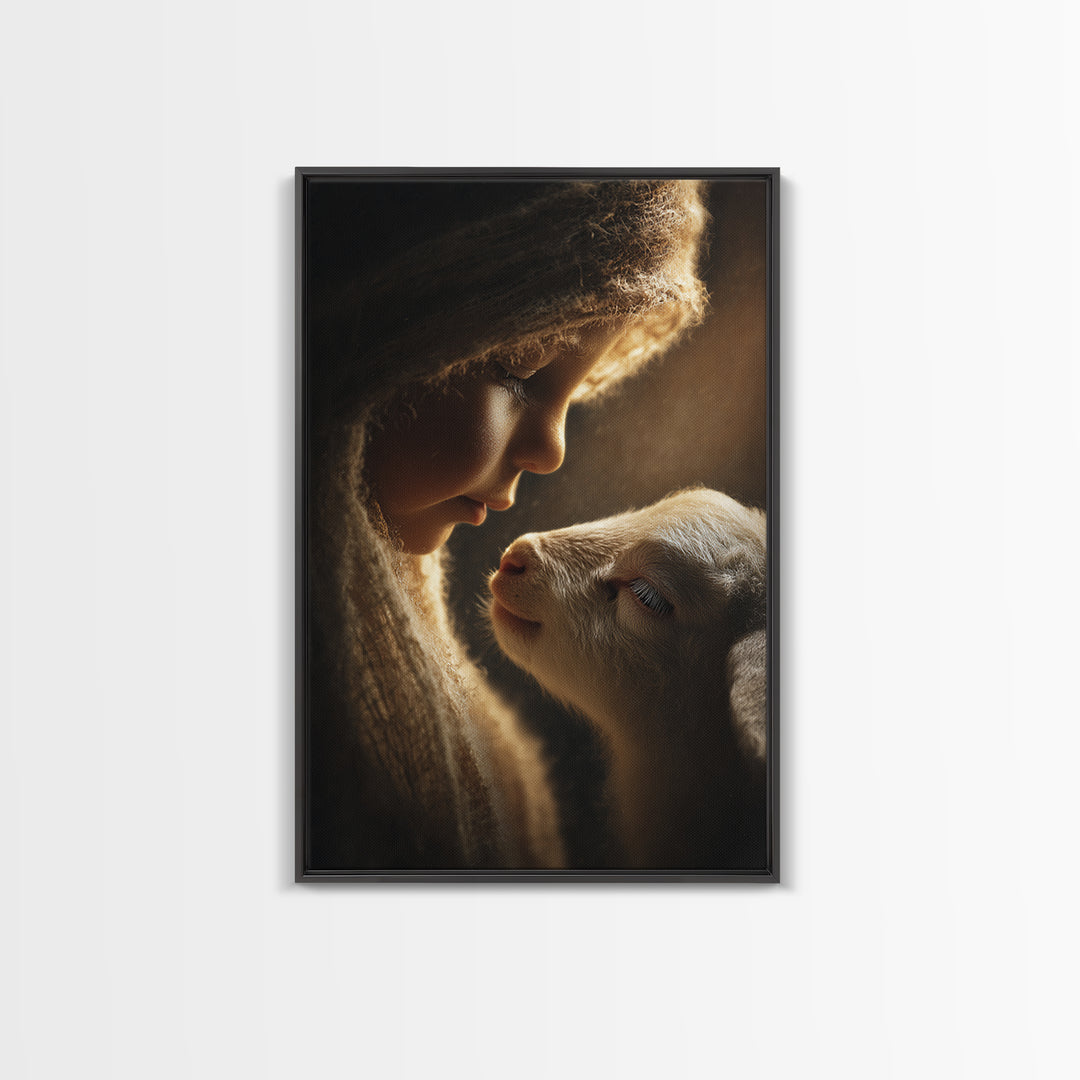 Gentle Blessing – Framed Canvas Print – Christian Wall Art – Jesus Painting – Christian Art Canvas – Christian Gift Ideas