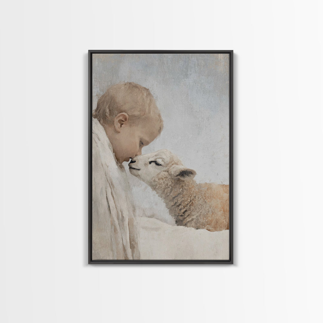 Child Of Peace, Framed Canvas Print, Christian Art Prints, Jesus Painting, Christian Wall Art, Christmas Art, Christian Gift