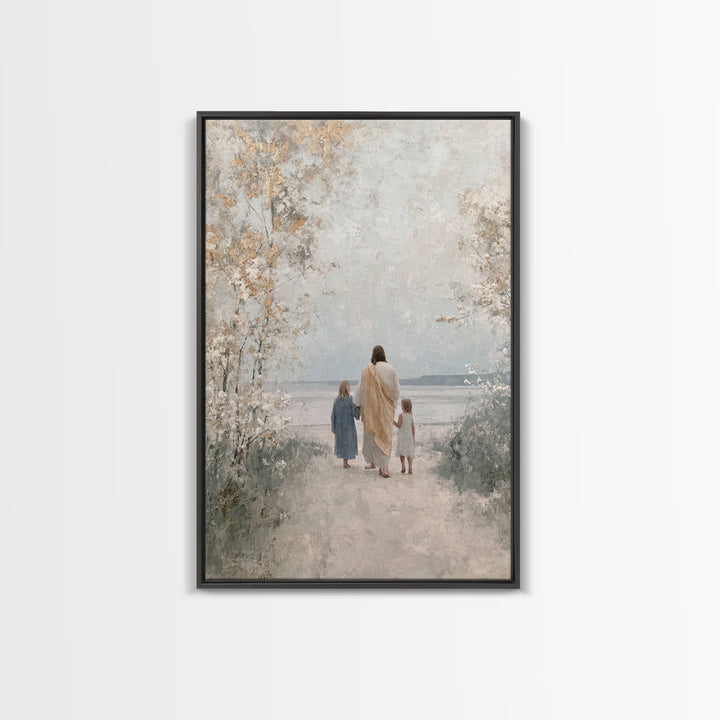 Path Of Light – Framed Canvas Print – Christian Art Canvas – Jesus Painting – Christian Wall Art – Christian Christmas Art