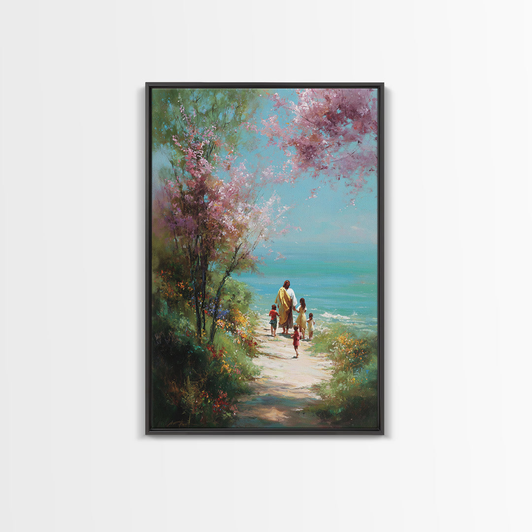 Garden Of Hope | Framed Canvas Print | Christian Art Canvas | Jesus Painting | Christian Wall Art | Christian Christmas