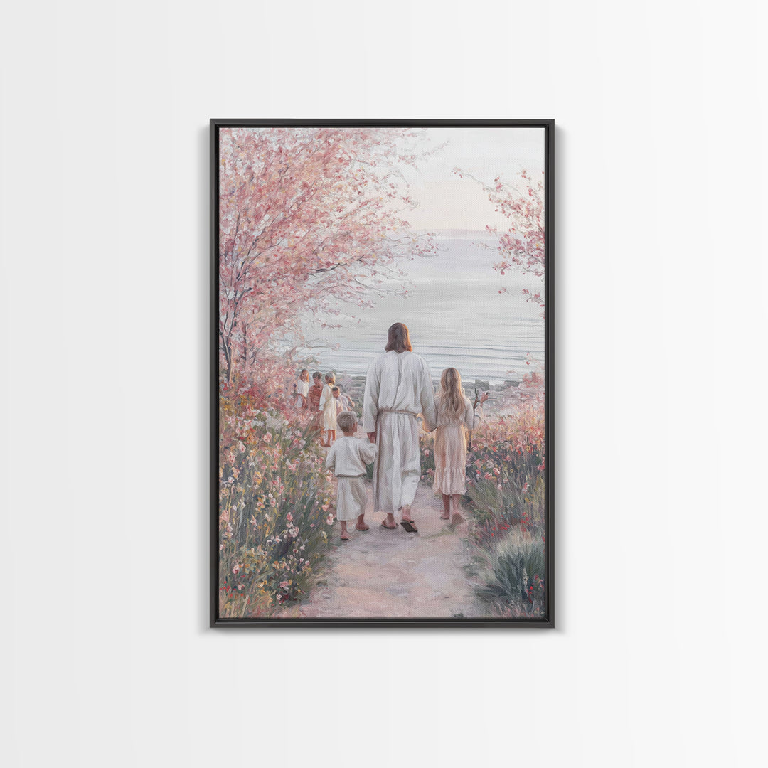 Silent Morning, Framed Canvas Print, Christian Wall Art, Christian Art Canvas, Jesus Painting, Christian Christmas Art