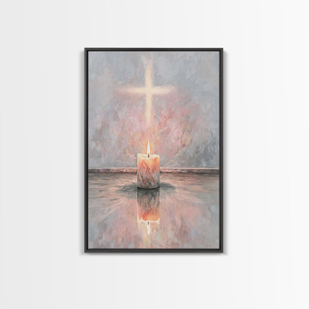 Light of Hope | Framed Canvas Print | Christian Wall Art | Christian Art Canvas | Modern Christian Art | Christian Gift | Christmas Art