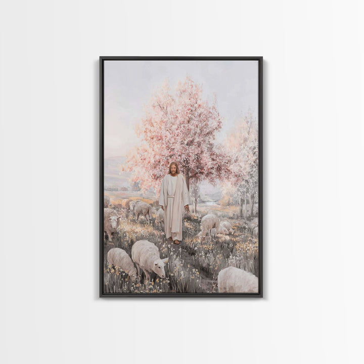 Blossoms Of Salvation, Framed Canvas Print, Christian Art Canvas, Christian Wall Art, Jesus Painting, Christian Gift Ideas, Subtle Christia