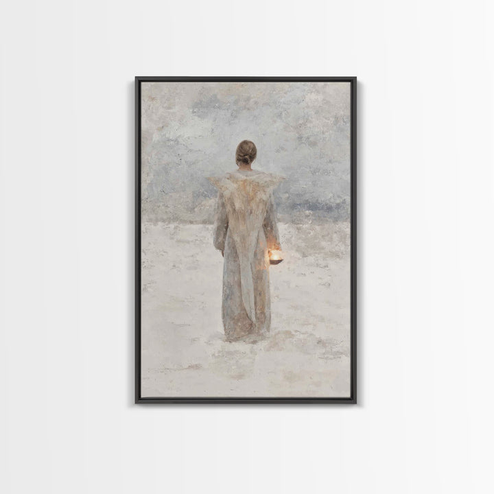 Guardian Of Stillness – Framed Canvas Print – Minimalist Christian Art – Christian Wall Art – Subtle Christian Art – Christian Art Canvas –