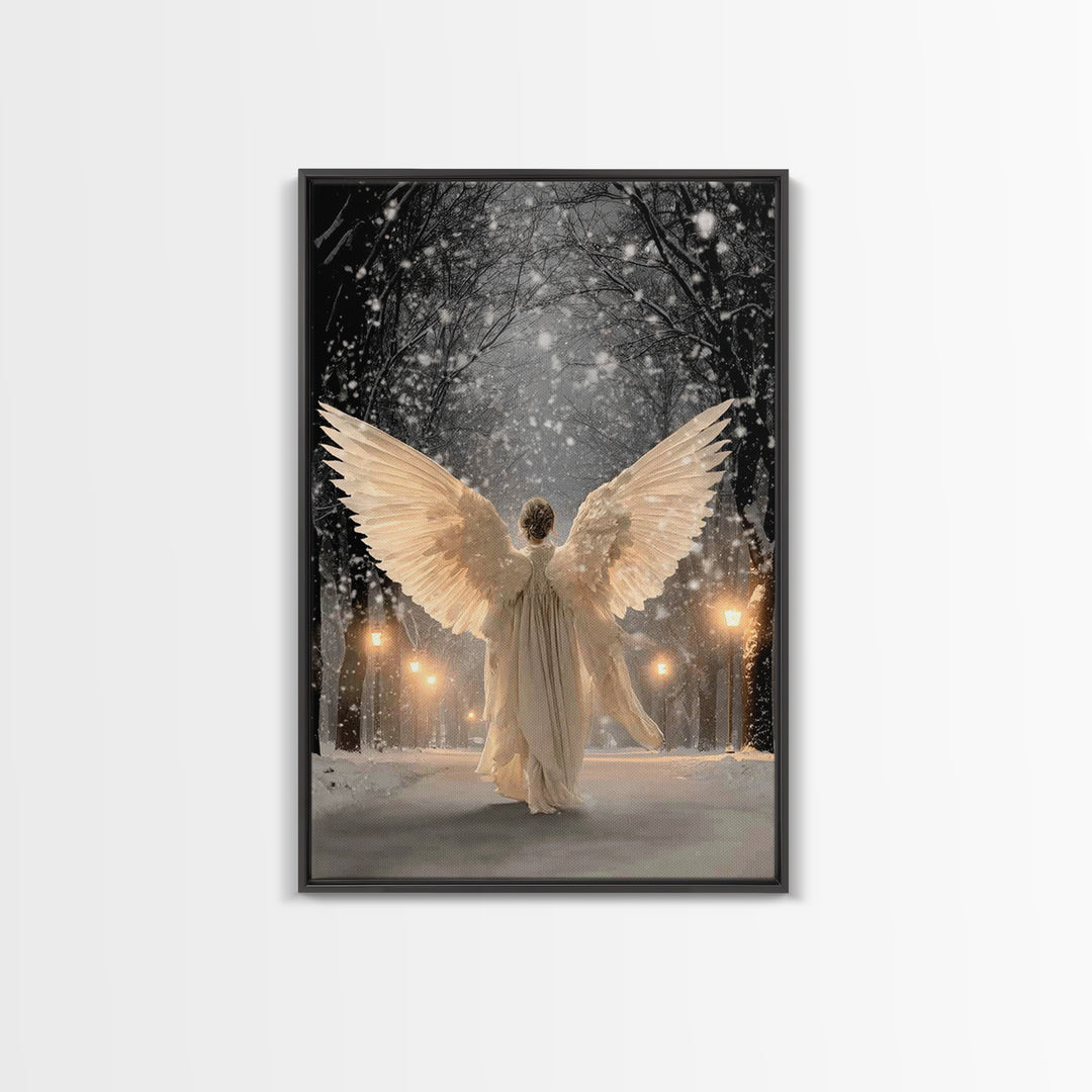 Wings Of The Night – Framed Canvas Print – Christian Wall Art – Christmas Art – Large Christian Art – Christian Art Canvas – Christian Chri