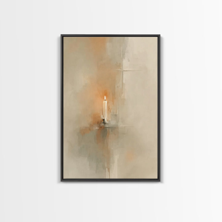 Candle Of Hope - Framed Canvas Print - Christian Art Canvas - Christian Christmas Art - Christian Wall Art - Christmas Art - Christian Deco