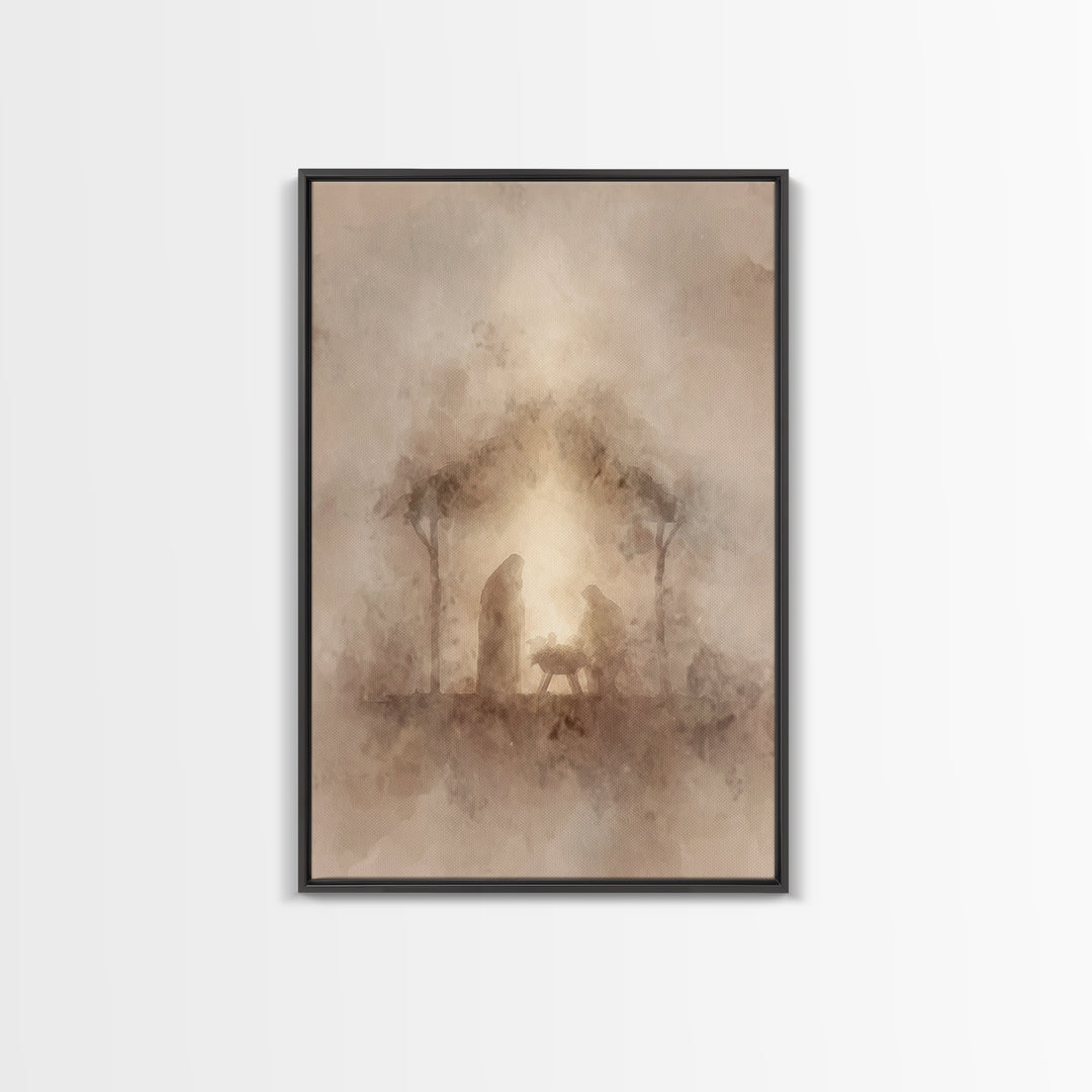 Bethlehem Light – Framed Canvas Print – Christian Christmas Art – Christian Art Canvas – Vintage Christian Art – Christmas Wall Art – Chris