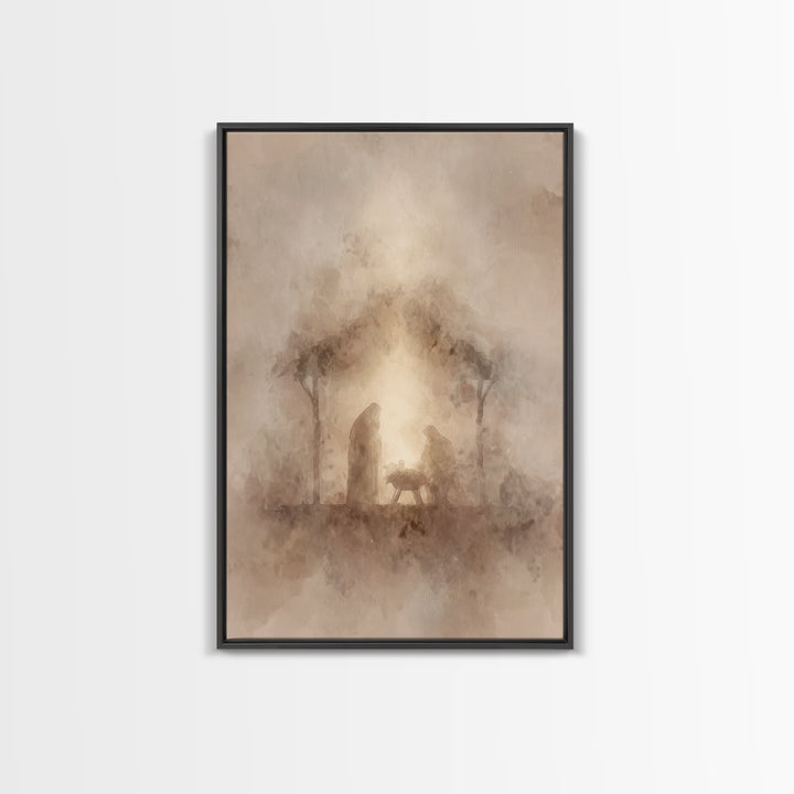Bethlehem Light – Framed Canvas Print – Christian Christmas Art – Christian Art Canvas – Vintage Christian Art – Christmas Wall Art – Chris