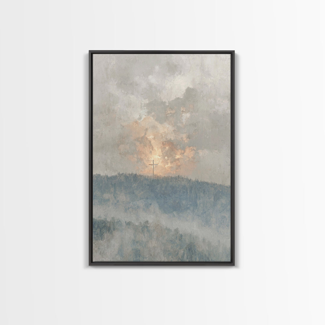 Dawn Of Redemption, Framed Canvas Print, Christian Wall Art, Christian Art Canvas, Christian Painting, Large Christian Art