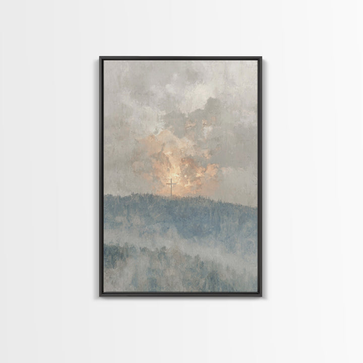 Dawn Of Redemption, Framed Canvas Print, Christian Wall Art, Christian Art Canvas, Christian Painting, Large Christian Art